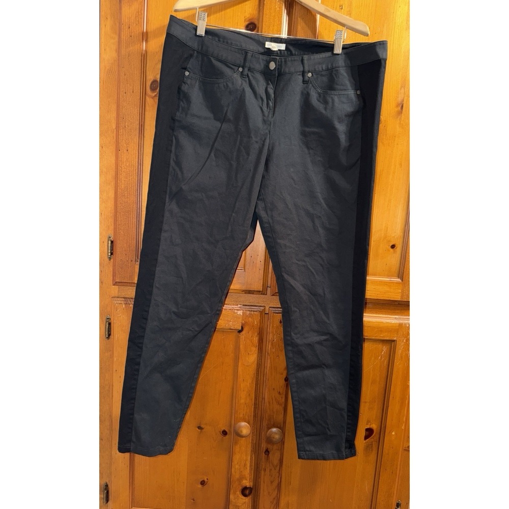 Eileen Fisher Pants Jeans Denim Women XL Black Pull On Skinny Leg Stretch Casual